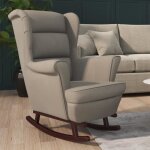 Vidaxl fauteuil  bascule et pieds en bois d'hva fauteuil de dtente salon salle de sjour chambre ...