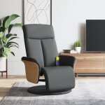 Vidaxl fauteuil inclinable de massage et repose - pieds gris fonc tissu 356534