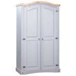 Vidaxl garde - robe avec 2 portes gamme corona pin mexicain gris 282619