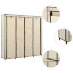Vidaxl garde - robe avec 4 compartiments crme 175x45x170 cm