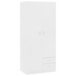 Vidaxl garde - robe blanc 80x52x180 cm agglomr