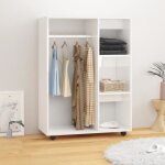 Vidaxl garde - robe blanc brillant 80x40x110 cm agglomr