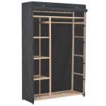 Vidaxl garde - robe gris 110 x 40 x 170 cm tissu