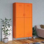 Vidaxl garde - robe orange 90 x 50 x 180 cm acier