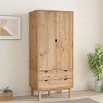 Vidaxl garde - robe otta 76, 5x53x172 cm bois massif de pin 348588