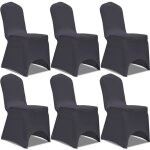 Vidaxl housse de chaise extensible 6 pcs anthracite