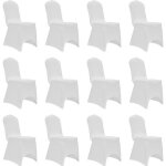 Vidaxl housses lastiques de chaise blanc 12 pcs