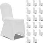 Housses de chaise - vidaxl - blanc - 18 pcs - lavable � 40 �c - �lastique et r�utilisable
