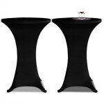 Housse de table - vidaxl - Ø 80 cm - noir - 2 pcs - lavable à 40 °c Housse de table - vidaxl - Ø 80 cm - noir - 2 pcs - lavable à 40 °c