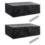 Vidaxl housses de salon de jardin 2 pcs rotin 10 ?illets 300 x 140 cm