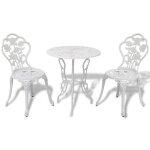 Vidaxl jeu de bistro balcon 3pcs aluminium coulé blanc salon de jardin balcon 42165 Vidaxl jeu de bistro balcon 3pcs aluminium coulé blanc salon de jardin balcon 42165
