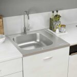 Vidaxl jeu d'evier de cuisine et egouttoir evier encastr lavabo de cuisine maison intrieur argent ...