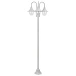 Lampadaire de jardin - vidaxl - 220 cm - aluminium - 3 lanternes - blanc
