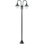 Lampadaire de jardin - vidaxl - 220cm - aluminium - 2 lanternes - vert fonc�