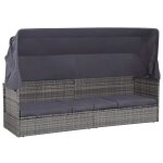 Lit de jardin - vidaxl - 205x62 cm - résine tressée - toit ouvrant - 2 personnes Lit de jardin - vidaxl - 205x62 cm - résine tressée - toit ouvrant - 2 personnes