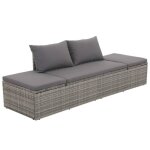 Vidaxl lit de jardin gris 195x60 cm rsine tresse