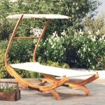Vidaxl lit repos avec auvent 100x190x134 cm bois courb massif crme