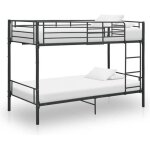 Vidaxl lit superpos noir mtal 90x200 cm