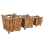 Pots de fleurs - vidaxl - 3 pcs - bambou résistant aux intempéries - dimensions variées - carré Pots de fleurs - vidaxl - 3 pcs - bambou résistant aux intempéries - dimensions variées - carré
