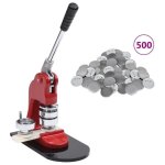 Vidaxl machine � badges avec 500 pi�ces de bouton � �pingle 44 mm