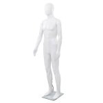 Vidaxl mannequin homme corps complet base verre blanc brillant 185 cm