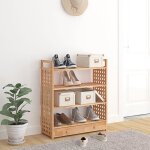 Vidaxl meuble  chaussures avec tiroir 70x27x81cm bois massif de noyer 350359