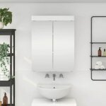 Vidaxl meuble sous - vasque tulum blanc brillant avec miroir ? meuble de salle de bain contemporain
