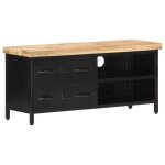 Vidaxl meuble tv 90x30x41 cm bois de manguier brut