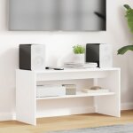 Vidaxl meuble tv blanc 80 x 30 x 40 cm en bois ding�nierie ? style contemporain