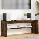 Vidaxl meuble tv ch�ne fum� 100 x 30 x 40 cm - bois ding�nierie contemporain