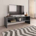 Vidaxl meuble tv gris brillant 120 x 40 x 40 cm agglomr