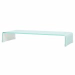 Vidaxl meuble tv / pour moniteur 90 x 30 x 13 cm verre blanc