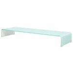 Vidaxl meuble tv / support pour moniteur 100 x 30 x 13 cm verre blanc