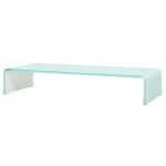 Vidaxl meuble tv / support pour moniteur 70 x 30 x 13 cm verre blanc