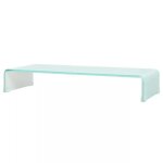 Vidaxl meuble tv / support pour moniteur 80 x 30 x 13 cm verre blanc