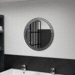 Miroir mural rond - vidaxl - 60 cm - verre tremp - bord en cristal acrylique - argent