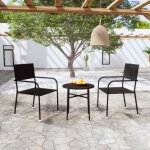 Vidaxl mobilier  dner de jardin 3 pcs ensemble de salle  manger de patio mobilier de repas d'extrieur ...
