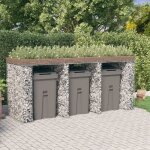 Vidaxl mur de gabion pour poubelle 270x91x120 cm fer galvanis 151337