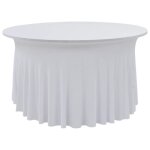 Vidaxl nappes lastiques de table avec jupon 2 pcs 180x74 cm blanc