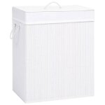 Vidaxl panier  linge avec 2 sections bambou blanc 100 l 320744