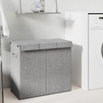 Vidaxl panier  linge pliable gris 64, 5x34, 5x59 cm tissu en faux lin 351041