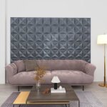 Vidaxl panneaux muraux 3d 48 pcs 50x50 cm gris origami 12 m² Vidaxl panneaux muraux 3d 48 pcs 50x50 cm gris origami 12 m²