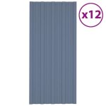 Vidaxl panneaux de toiture 12 pcs acier galvanis gris 100x45 cm 317213