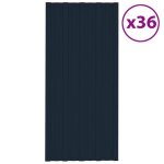 Vidaxl panneaux de toiture 36 pcs acier galvanis anthracite 100x45 cm 317216