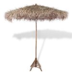Parasol - vidaxl - 270 cm - bambou - feuille de bananier - pliable