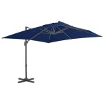 Parasol d�port� - vidaxl - 3x3m - aluminium - bleu azur� - anti - uv