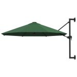 Vidaxl parasol mural avec mt mtallique 300 cm vert balcon jardin terrasse 44864