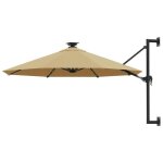 Vidaxl parasol mural de jardin avec led, pare - soleil de patio, abri de soleil, parasol de terrasse ...