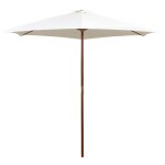 Parasol - vidaxl - 42962 - 270 x 270 cm - bois dur - blanc crme