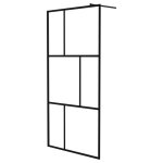 Paroi de douche - vidaxl - 100x195 cm - verre tremp - noir - rsistante aux claboussures